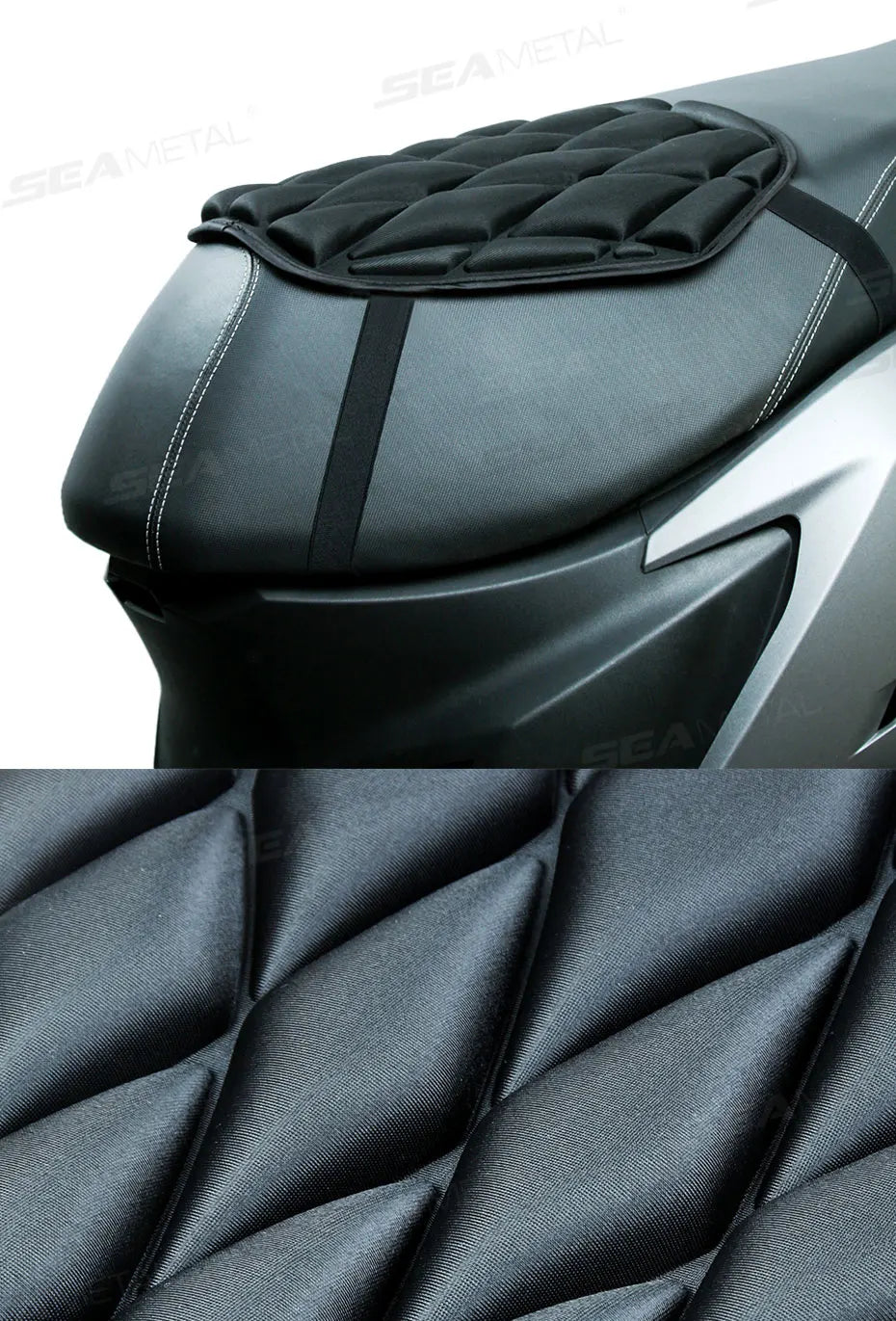 Cojín 3D para Asiento de Motocicleta Antivibración, Transpirable, Impermeable y con Aislamiento Térmico 