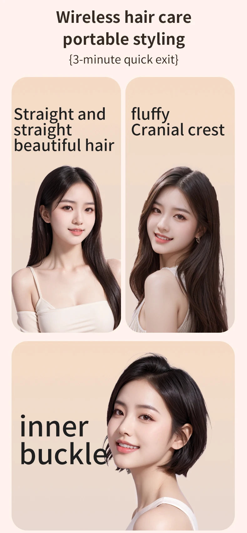 Mini Cepillo Alisador Eléctrico de 130 g, Portátil e Inalámbrico con Calentamiento Rápido en 30 Segundos para Viaje y Uso Diario 