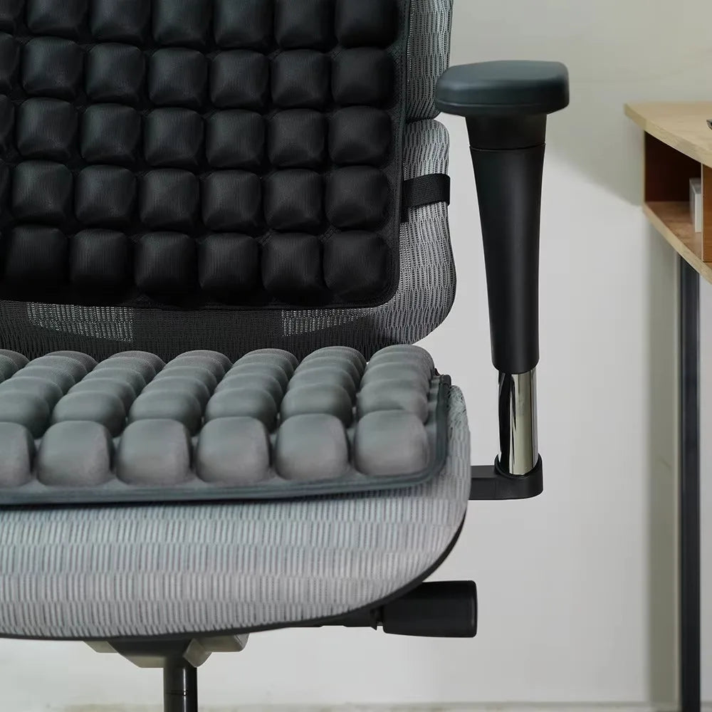 Cojín Inflable 3D de Celdas de Aire para Viaje, Antipresión, Ajustable y Transpirable para Máxima Comodidad