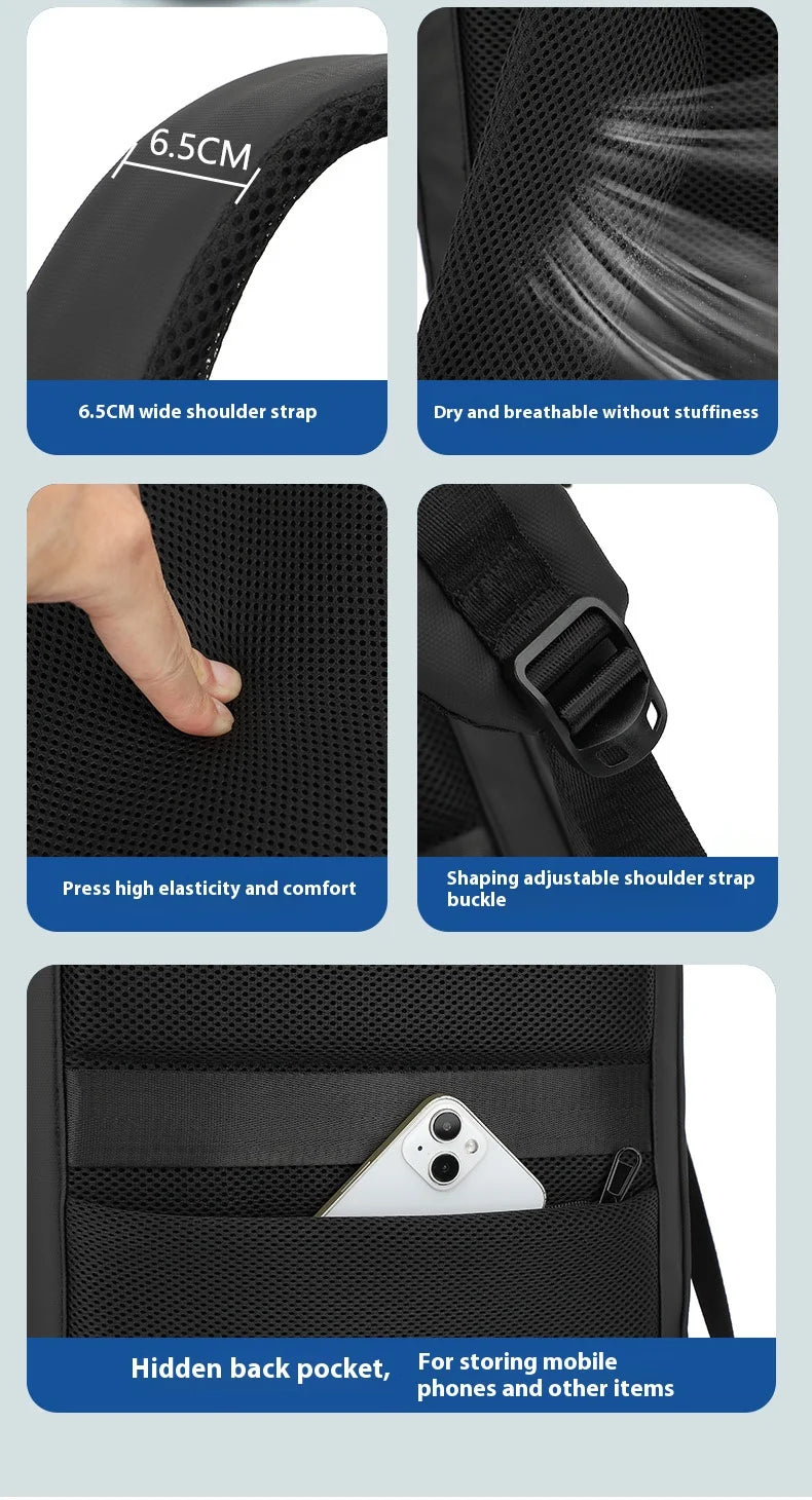 Mochila de Compresión al Vacío Expandible 36–55L con Separación Seco/Húmedo y Diseño Antirrobo para Viaje