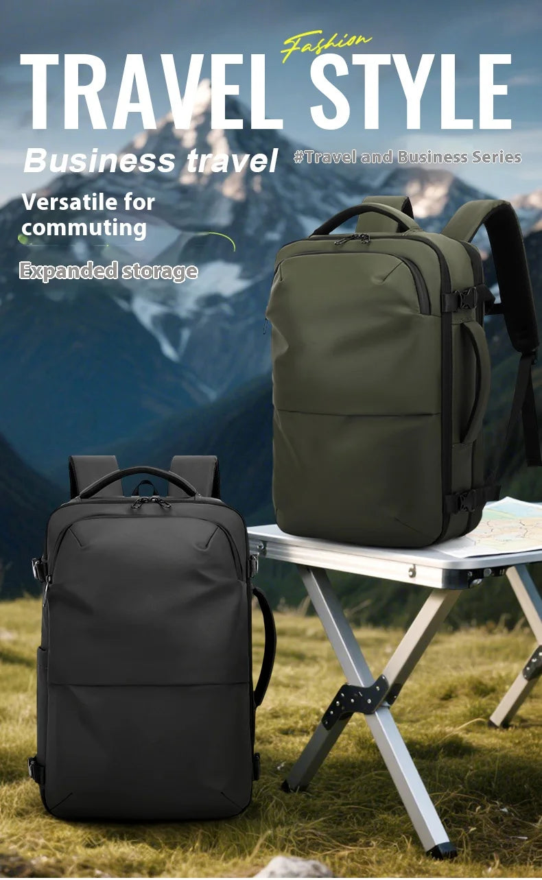 Mochila de Compresión al Vacío Expandible 36–55L con Separación Seco/Húmedo y Diseño Antirrobo para Viaje