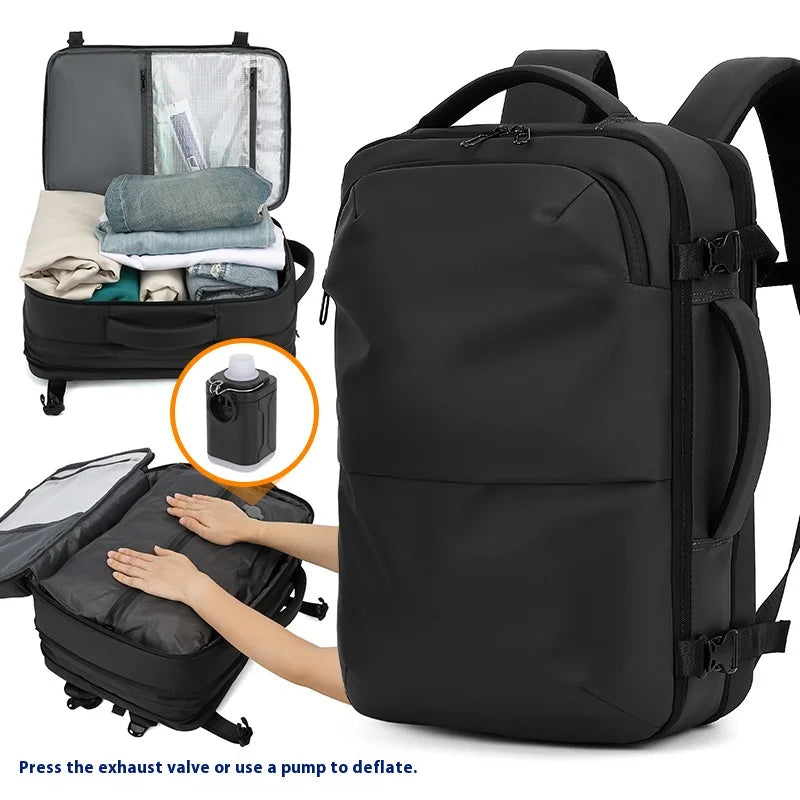 Mochila de Compresión al Vacío Expandible 36–55L con Separación Seco/Húmedo y Diseño Antirrobo para Viaje