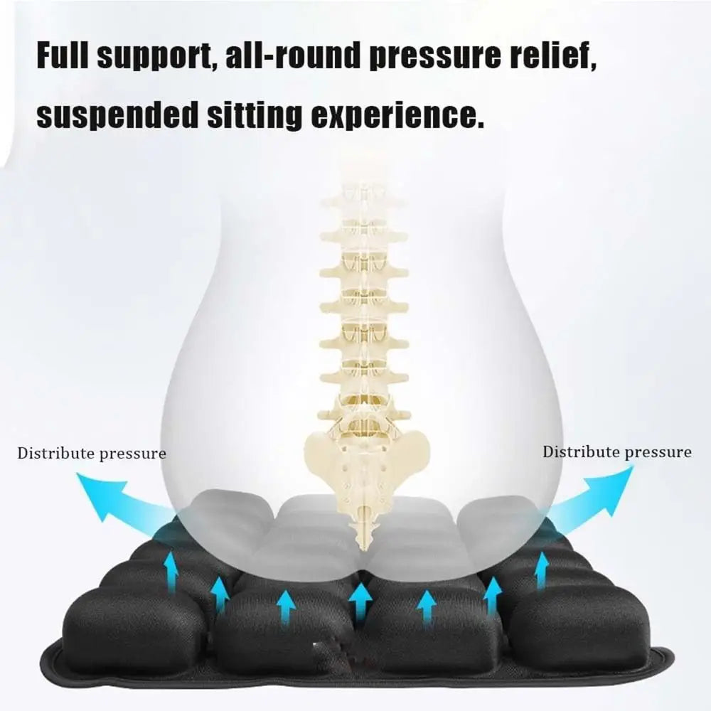 Cojín Inflable 3D de Celdas de Aire para Viaje, Antipresión, Ajustable y Transpirable para Máxima Comodidad