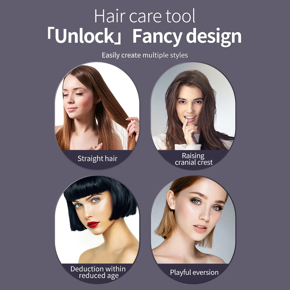 Cepillo Alisador Inalámbrico de Cerámica con LCD, Iones Negativos y 3 Niveles de Temperatura USB Tipo C