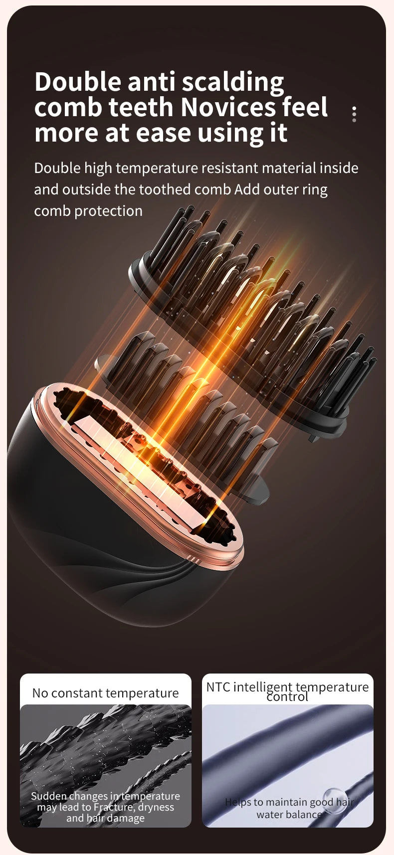 Mini Cepillo Alisador Eléctrico de 130 g, Portátil e Inalámbrico con Calentamiento Rápido en 30 Segundos para Viaje y Uso Diario 