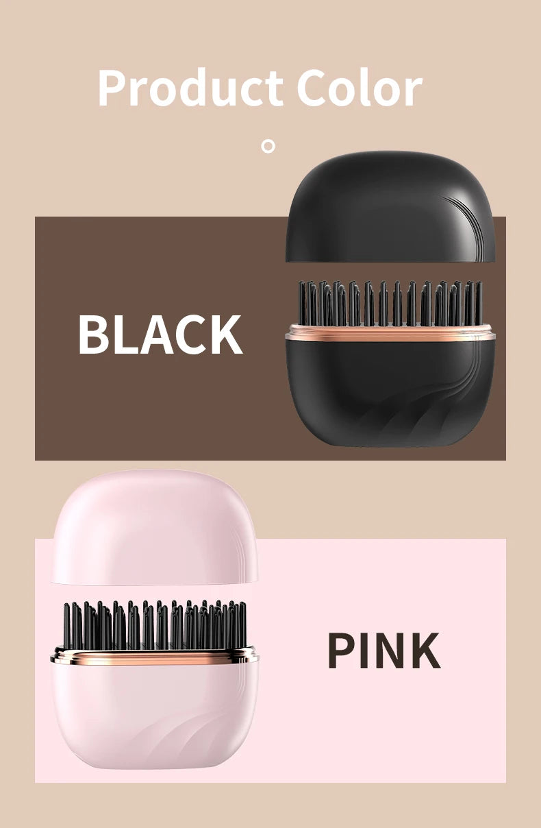 Mini Cepillo Alisador Eléctrico de 130 g, Portátil e Inalámbrico con Calentamiento Rápido en 30 Segundos para Viaje y Uso Diario 