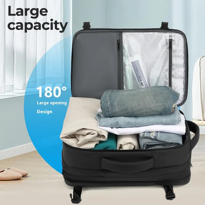 Mochila de Compresión al Vacío Expandible 36–55L con Separación Seco/Húmedo y Diseño Antirrobo para Viaje