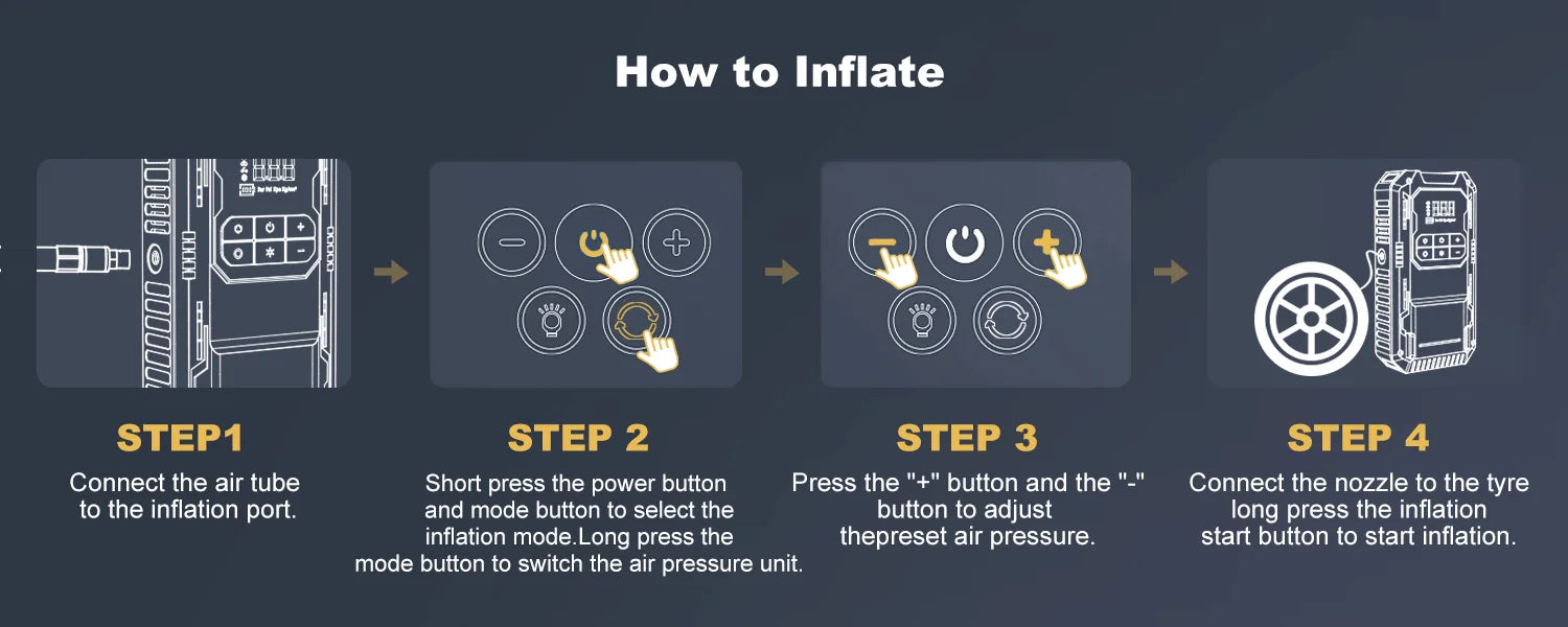 Arrancador de Batería 12V 2500A con Compresor, Powerbank y Luz LED de Emergencia 4-en-1 