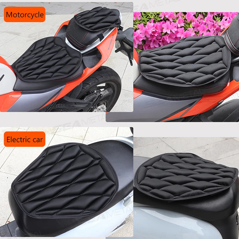 Cojín 3D para Asiento de Motocicleta Antivibración, Transpirable, Impermeable y con Aislamiento Térmico 